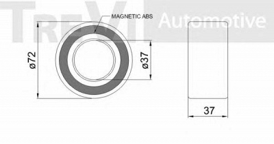 TREVI AUTOMOTIVE wb1886 -  Комплект подшипника ступицы колеса